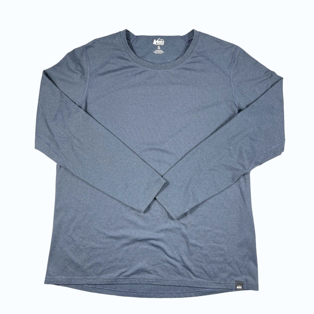 REI Co-op Mens XL Blue Long Sleeve Performance Base Layer Hiking Shirt EUC‎